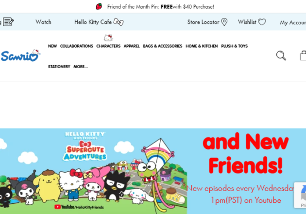 The Official Home of Hello Kitty & Friendsキャプチャー