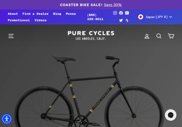 Commuters, Fixed Gear, Single Speed, and Geared bikes for only $249– Pure Cyclesキャプチャー